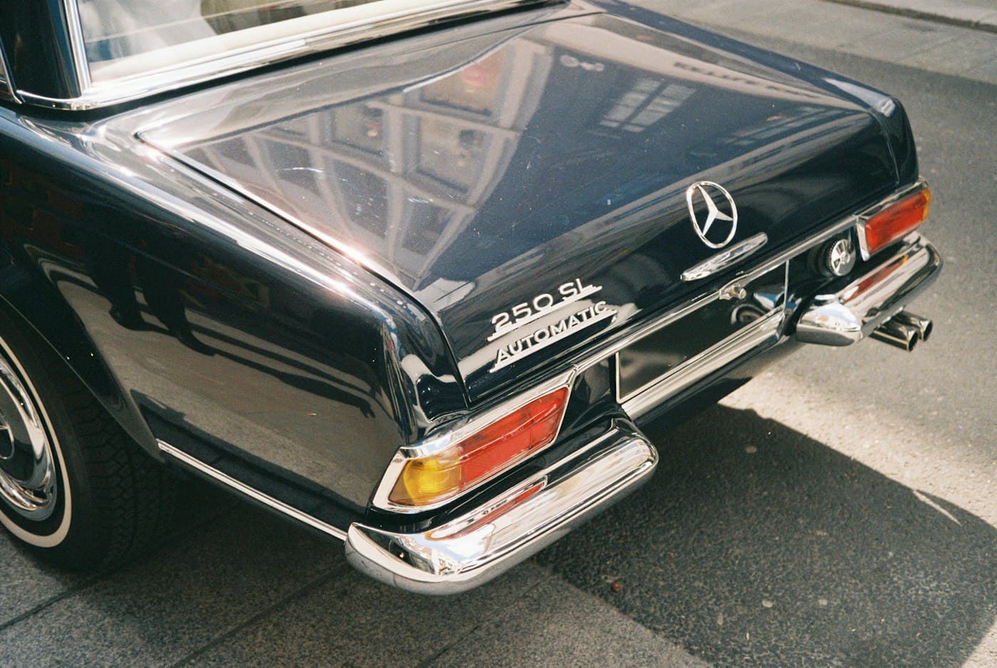 Vintage Mercedes-Benz SL, photographed on film